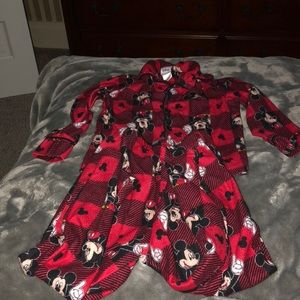 Button down Mickey Mouse pjs for little boys